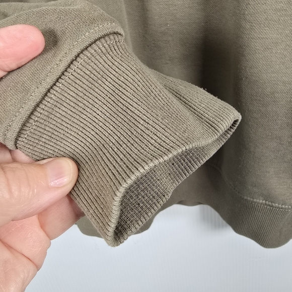 Columbia Womens Olive Green Long Sleeve Sweatshirt Logo Ribbed Cuffs Size XL - Picture 4 of 12